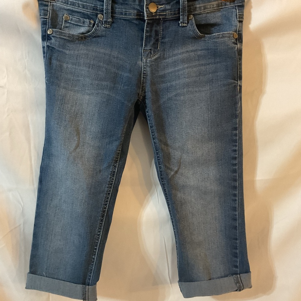 Blue Asphalt Cropped Blue Jeans
